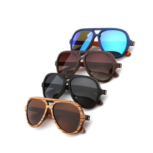 2020 New Cross-Border Bamboo And Wood Glasses Retro Aviator Male And Female Polarized Sunglasses