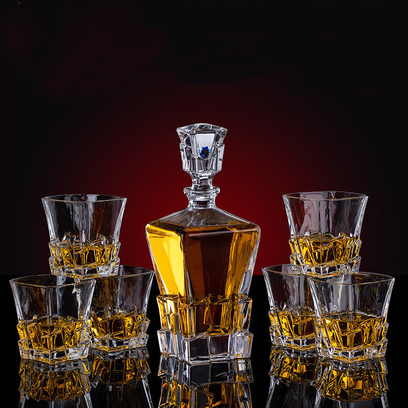 Thickened Whiskey Glass Set Foreign Wine Glass Crystal Glass Wine Bottle Creative Wine Set