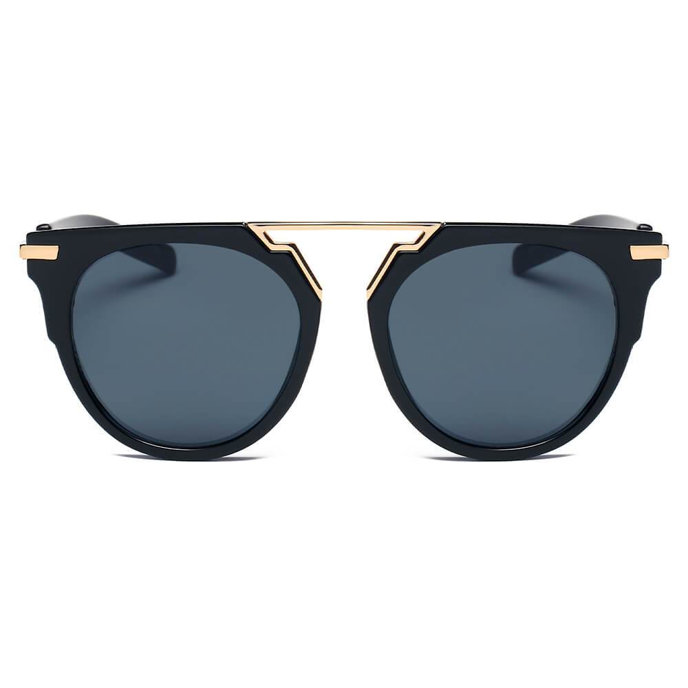 HANOVER | S2004 - Unisex Fashion Brow-Bar Round Sunglasses