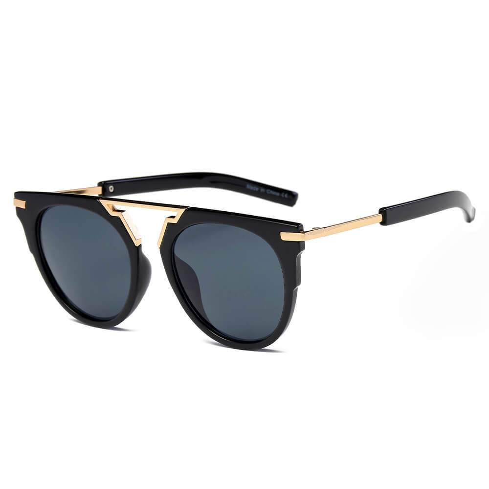 HANOVER | S2004 - Unisex Fashion Brow-Bar Round Sunglasses