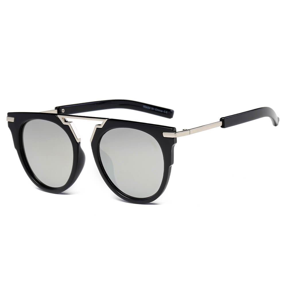 HANOVER | S2004 - Unisex Fashion Brow-Bar Round Sunglasses