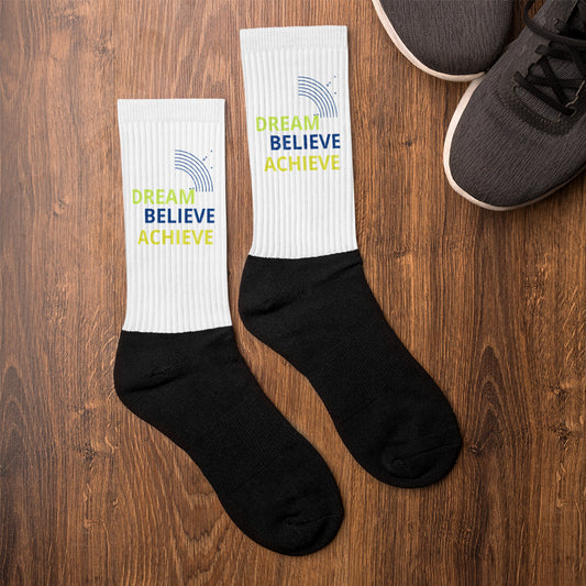 'DREAM+BELIEVE= ACHIEVE  Socks