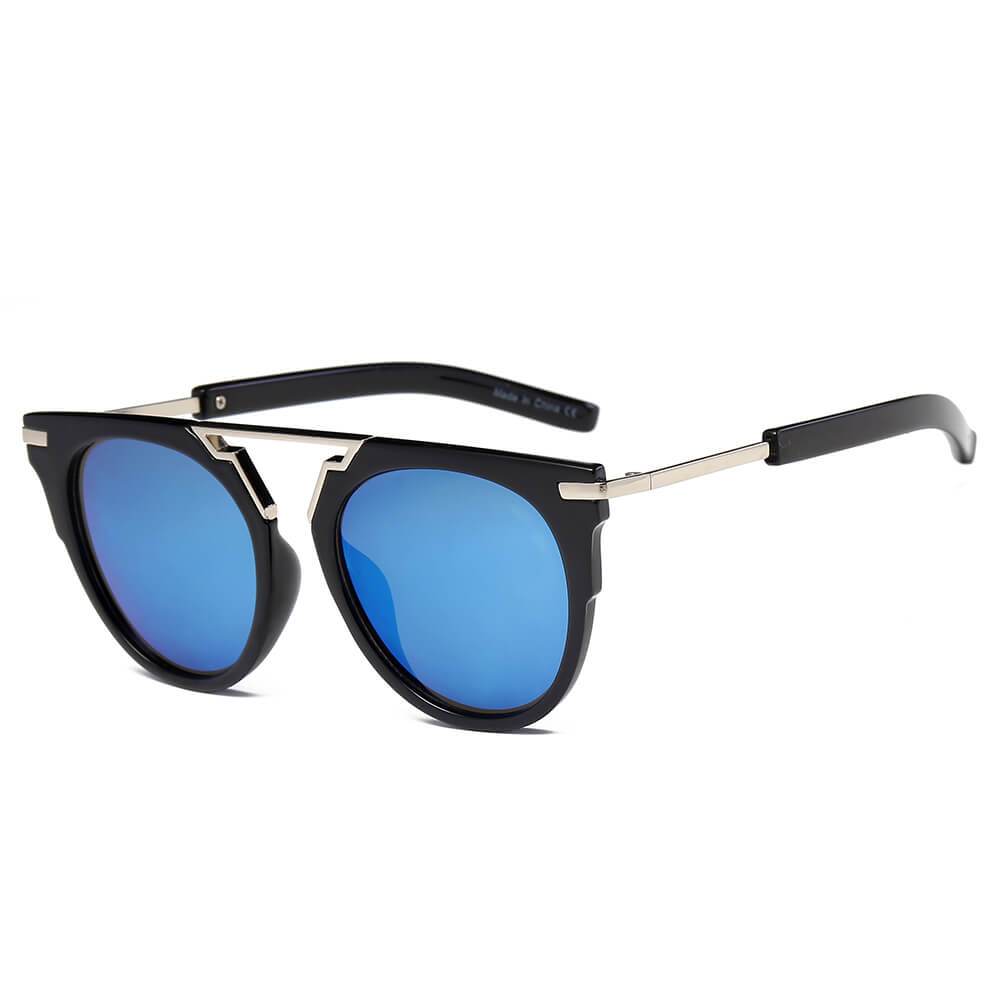 HANOVER | S2004 - Unisex Fashion Brow-Bar Round Sunglasses