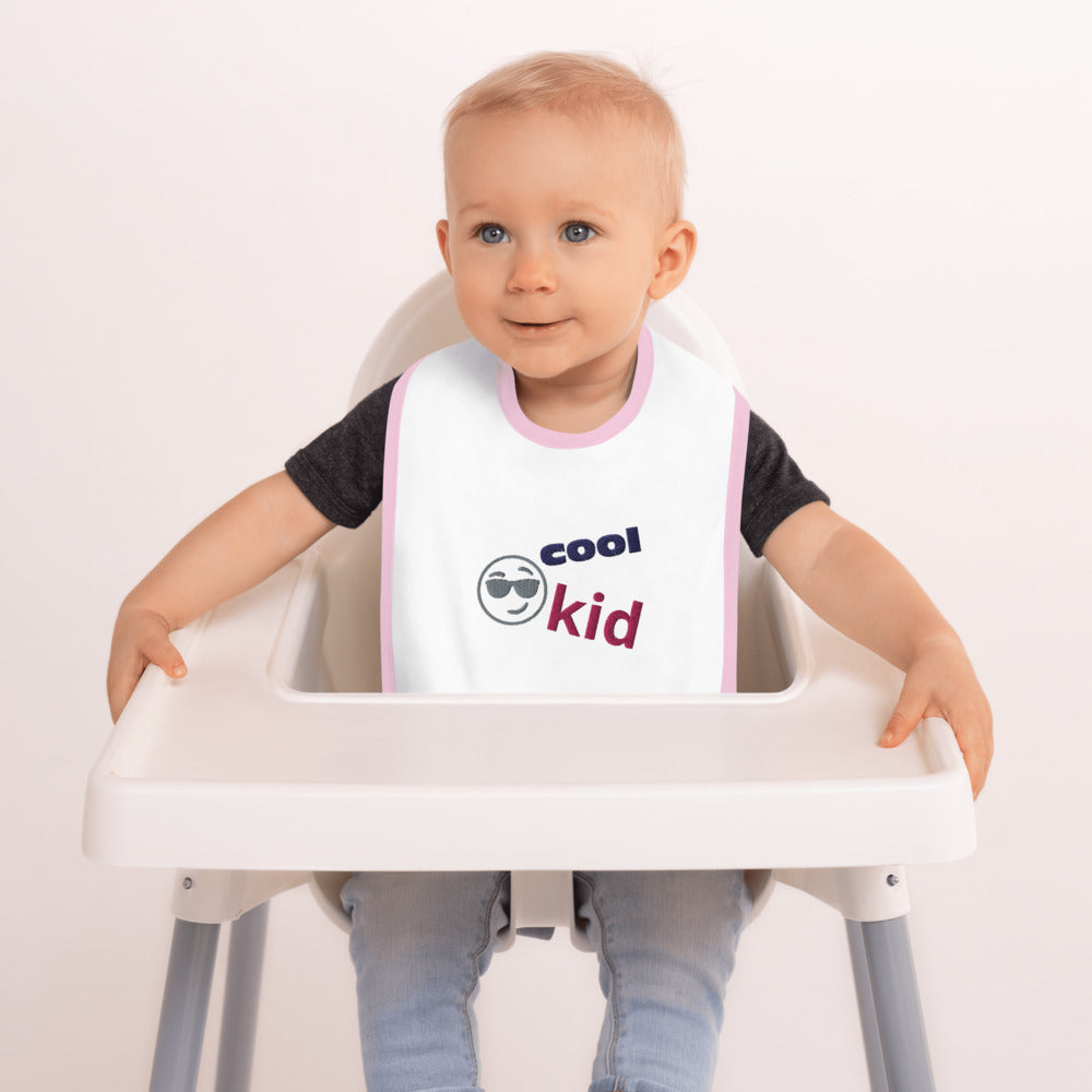 "COOL KID"   Embroidered Baby Bib