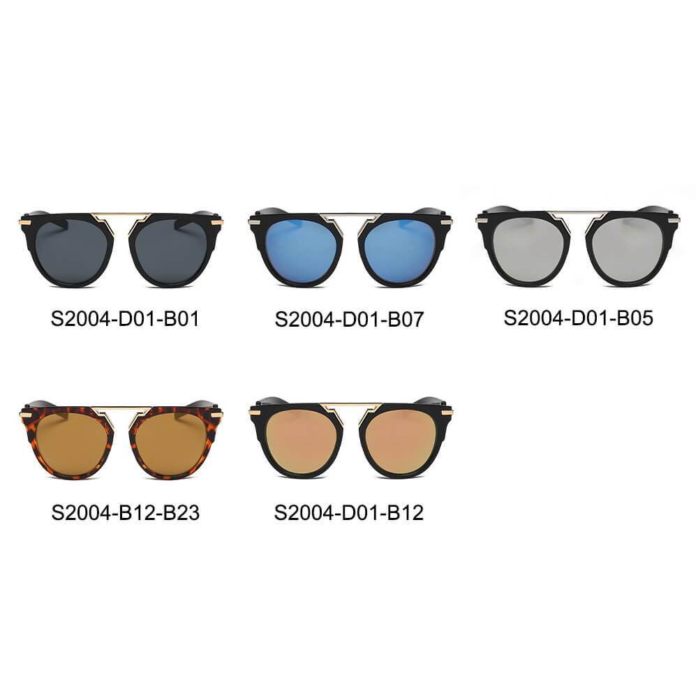 HANOVER | S2004 - Unisex Fashion Brow-Bar Round Sunglasses