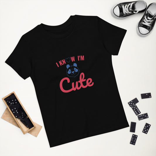 'I KNOW IM CUTE"   Organic cotton kids t-shirt