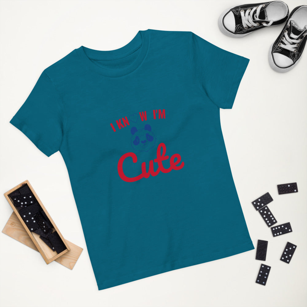 'I KNOW IM CUTE"   Organic cotton kids t-shirt