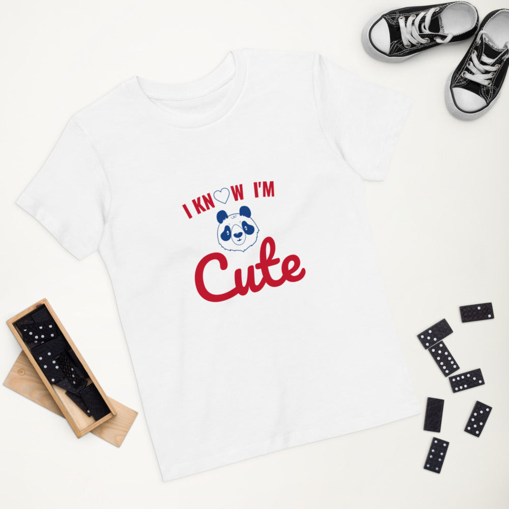 'I KNOW IM CUTE"   Organic cotton kids t-shirt