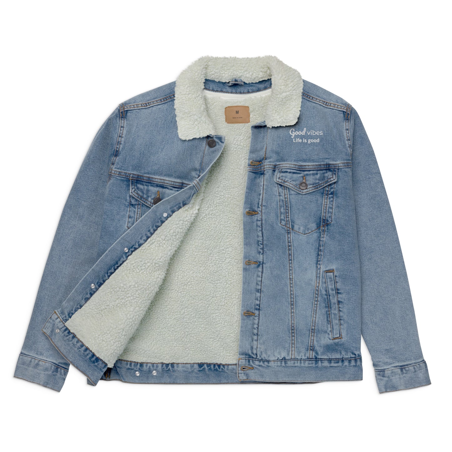 GOOD LIFE  Unisex denim sherpa jacket