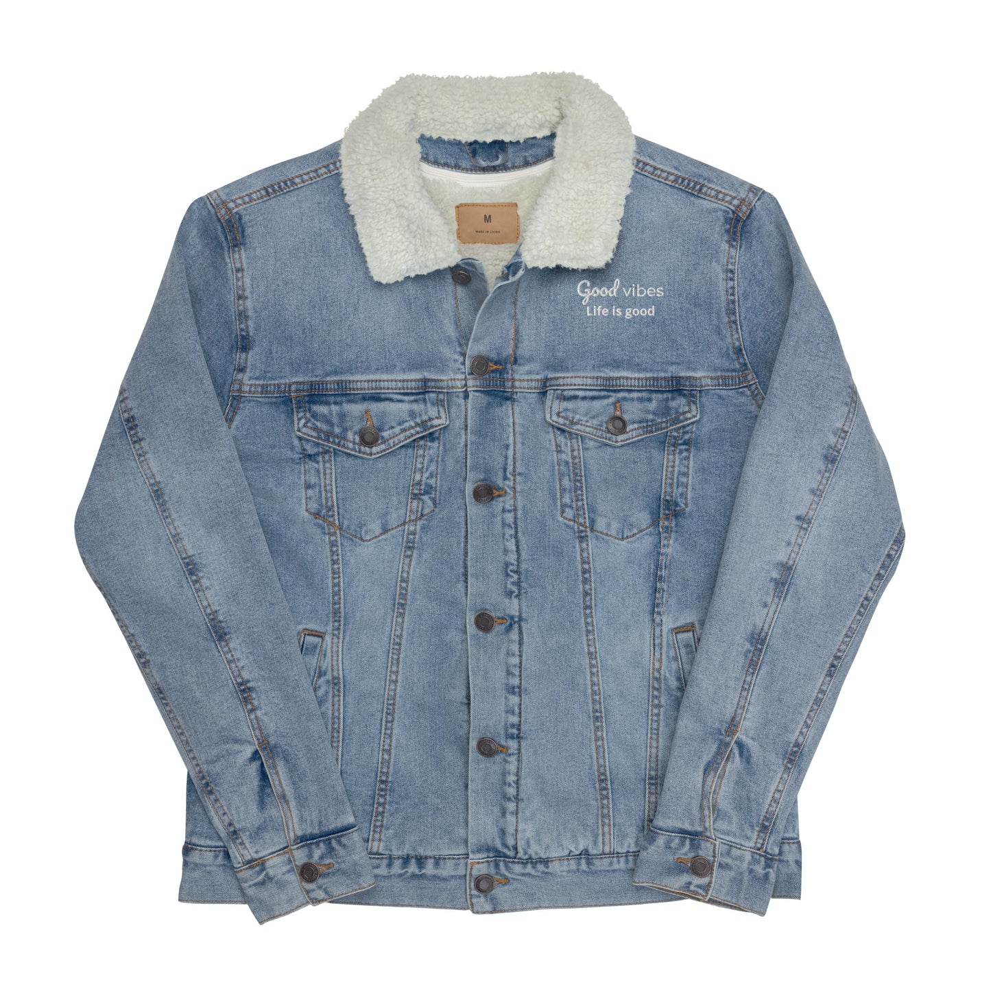 GOOD LIFE  Unisex denim sherpa jacket